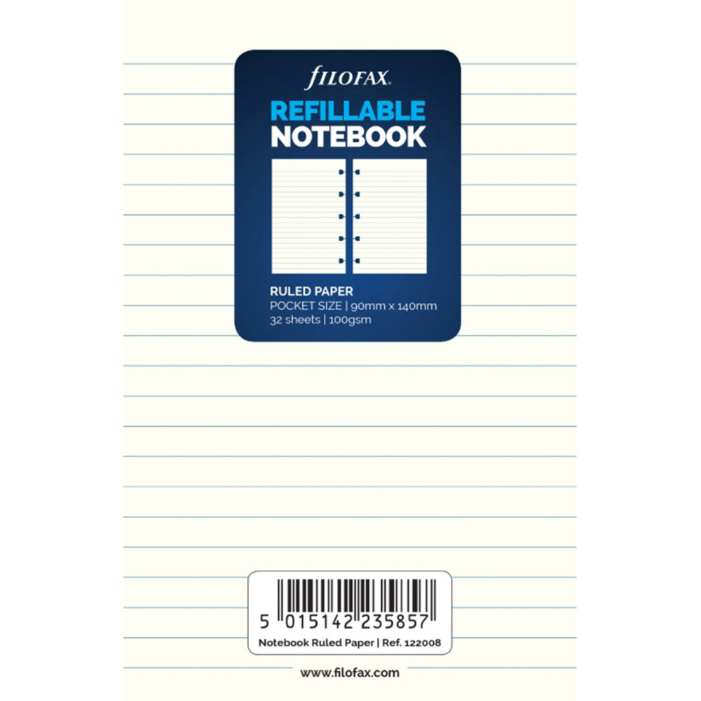 Filofax, Papíry pro notebook, linkované, kapesní, bílá - Image 2