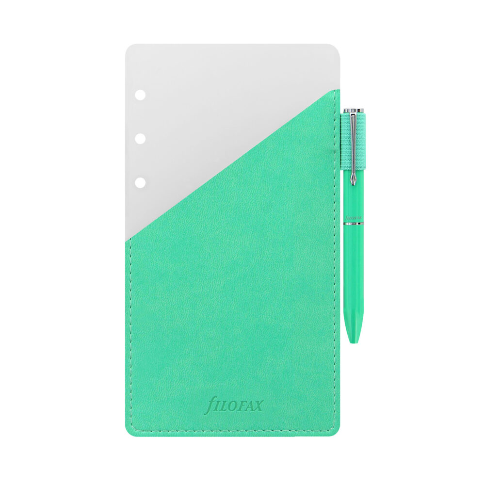 Filofax, Kuličkové pero s poutkem a vkladem pro diáře, osobní, zelená