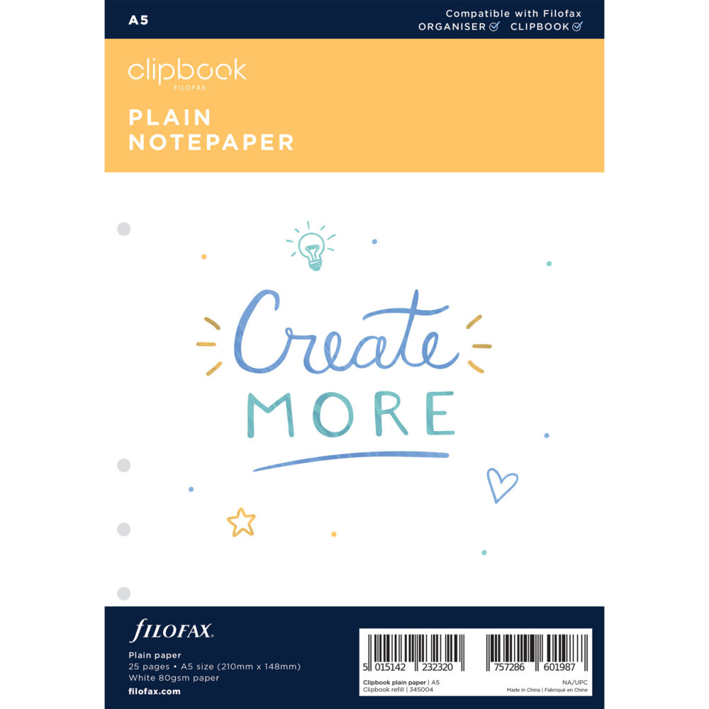 Filofax, Papíry pro Clipbook, čistý, bílá, A5, bílá - Image 2